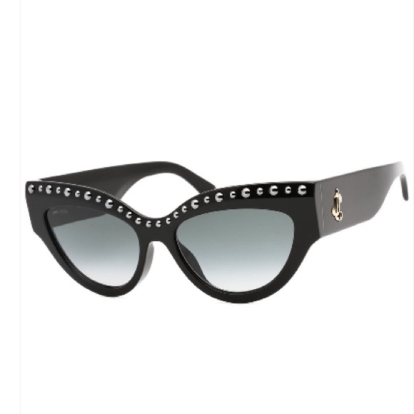Jimmy Choo Black Cat-Eye Sunglasses with Silver Accents main image 5